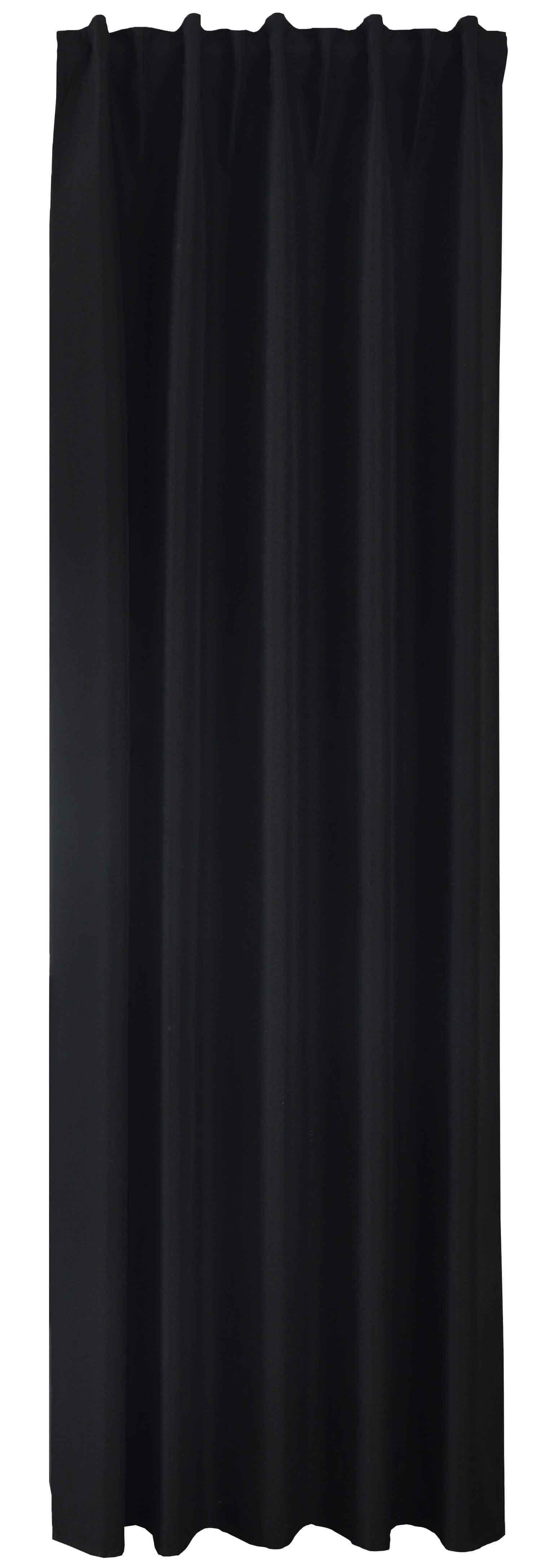 VORHANG BOSTON DARK HxB 245x140 cm Schwarz - Schwarz, Textil (140/245cm) - Gardinenbox