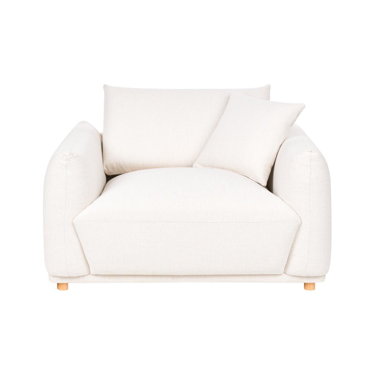 SESSEL Stoff Cremeweiß Jubek - Creme/Weiß, Textil (120/81/104cm) - Beliani