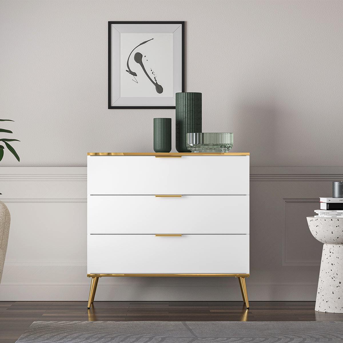 KOMMODE Zora Weiß - Weiß, Holzwerkstoff (92/88/40cm) - Petits-meubles