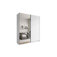 SCHIEBESCHRANK CAMILA II 180 cm mit Spiegel Weiß rustica - Weiß, Holzwerkstoff (180/218.6/63cm) - Lookway