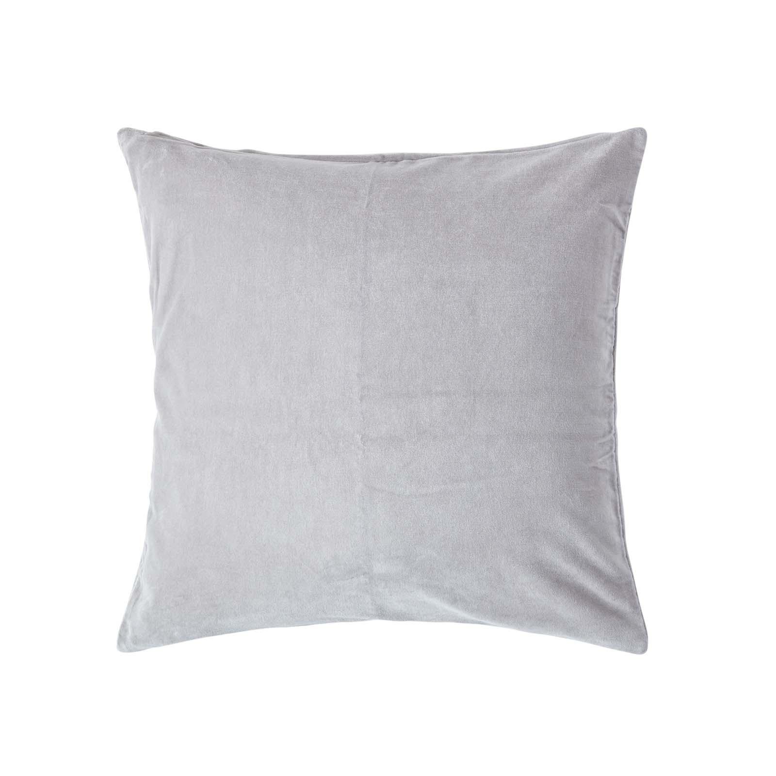 KISSENHÜLLE Baumwollsamt grau 40/40 cm - Hellgrau, Textil (40/40cm) - Homescapes