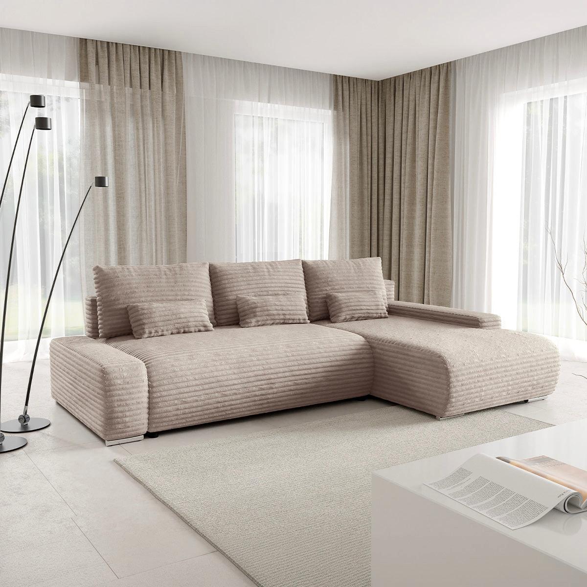 ECKSOFA Ivana 3 Sitzplätze Taupe - Taupe, Holz (265/172cm) - Petits-meubles