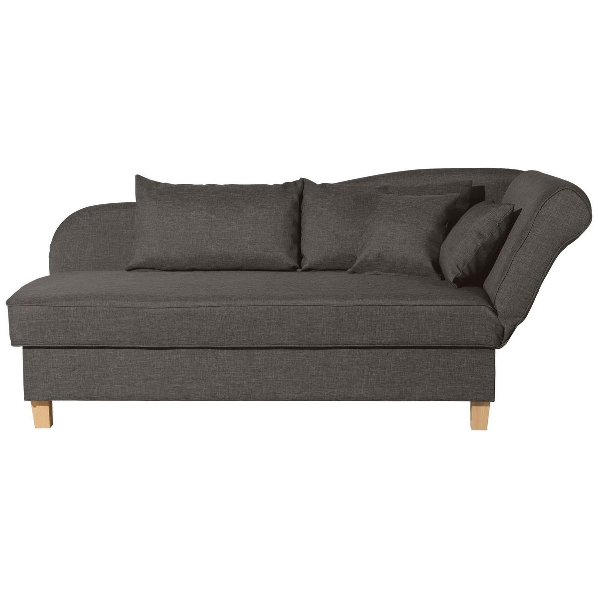 RECAMIERE mit Armteil rechts klappbar Katia Bezug Flachgewebe Buche natur / braun - Braun, Kunststoff (190/82/88cm) - 58aufmkessel