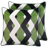 GARTENKISSEN 2er-Set Bunt 45/45 cm Sway - Multicolor/Schwarz, Textil (45/12/45cm) - Beliani