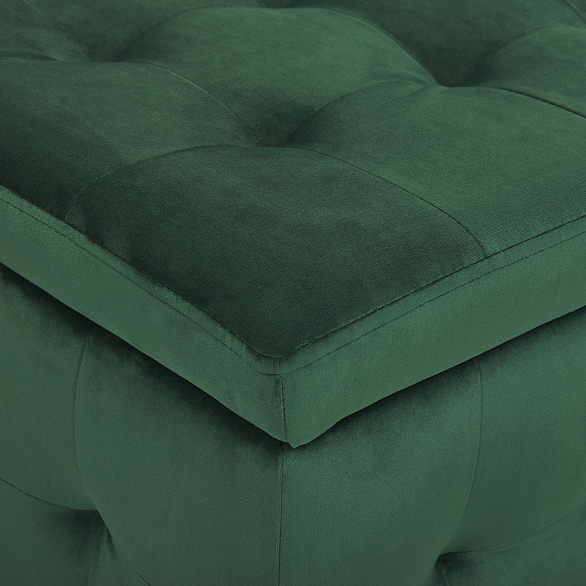 TRUHENBANK Michigan 42/72/40 cm - Waldgrün, Textil (72/40/42cm) - Beliani