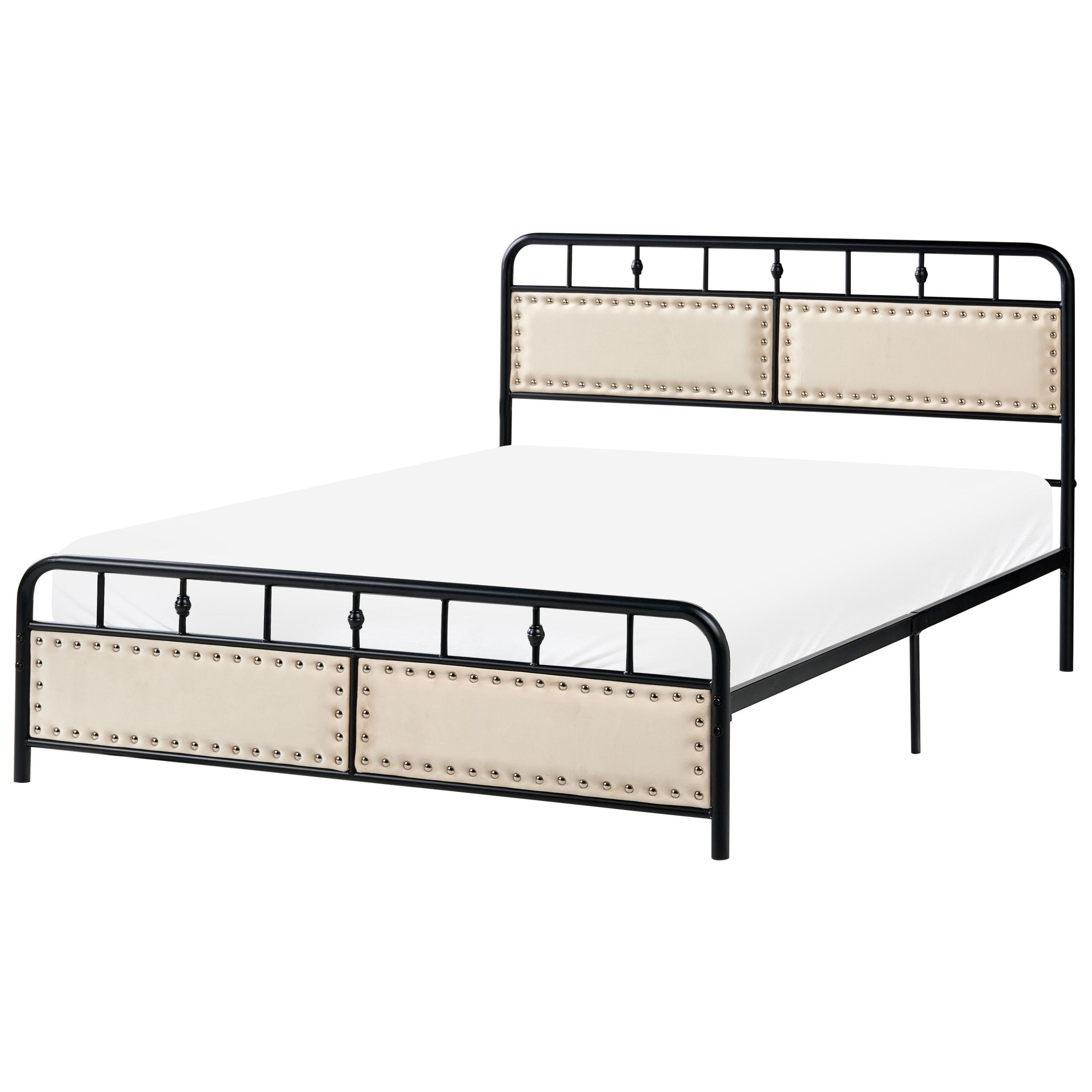 BETT mit Lattenrost 140/200 cm Eisen Schwarz Breuillet - Schwarz, Metall (140/200cm) - Beliani