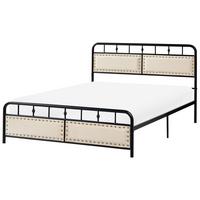 BETT mit Lattenrost 140/200 cm Eisen Schwarz Breuillet - Schwarz, Metall (140/200cm) - Beliani