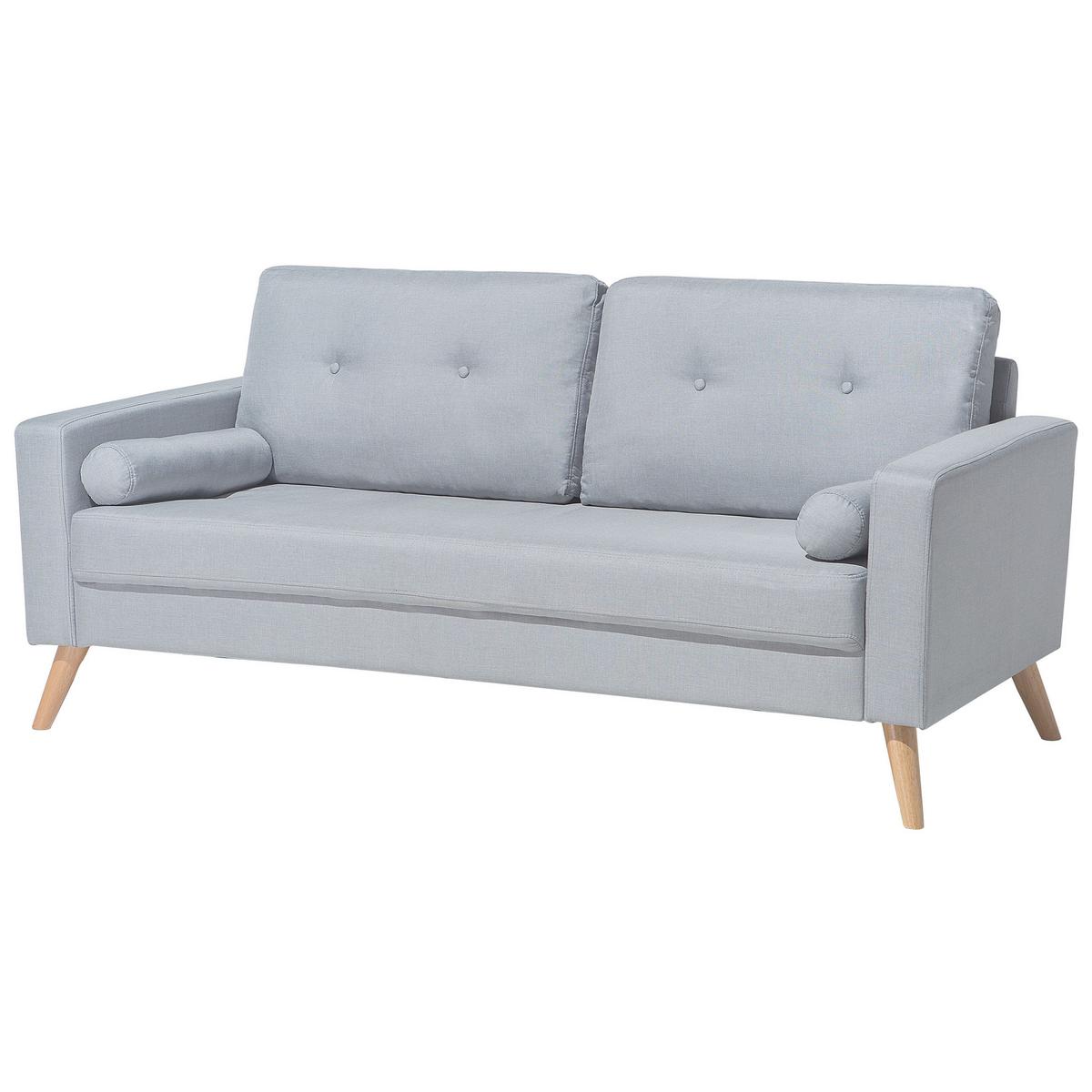 2-SITZER-SOFA Polyester Grau Kalmar - Hellgrau, Textil (182/88/74cm) - Beliani