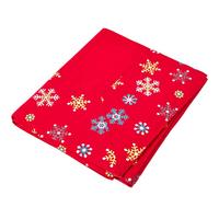 TISCHDECKE Weihnachten, rot mit Schneeflocken-Bordüre, 137/228 cm - Rot, Textil (137/228cm) - Homescapes