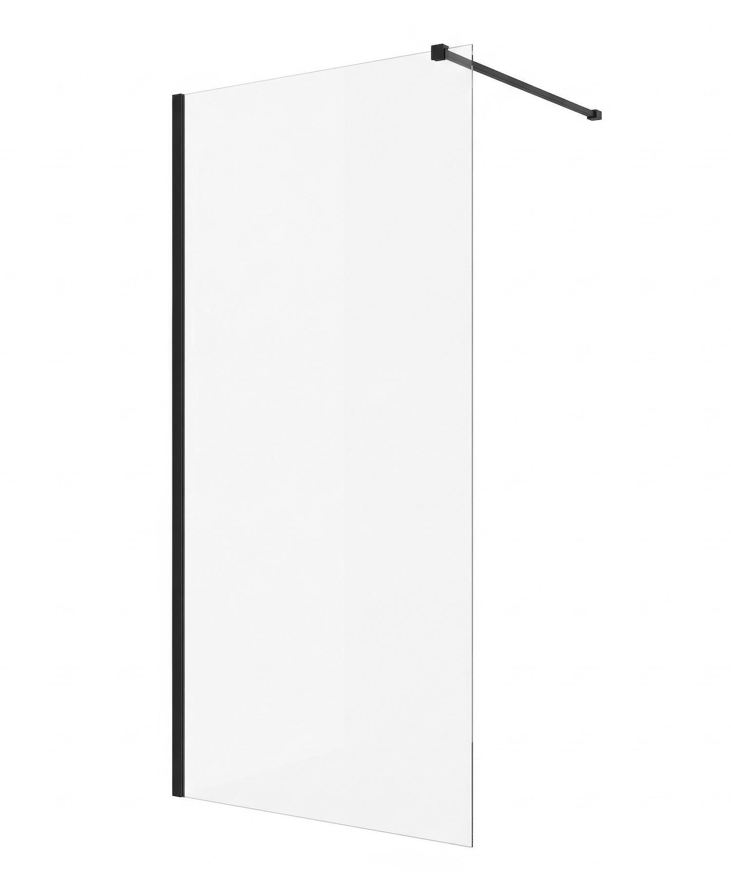 DUSCHWAND Florida - 60 x 200 cm - Schwarz - Walk-In Duschabtrennung aus Sicherheitsglas - Schwarz, Glas (60/200cm) - Badplaats