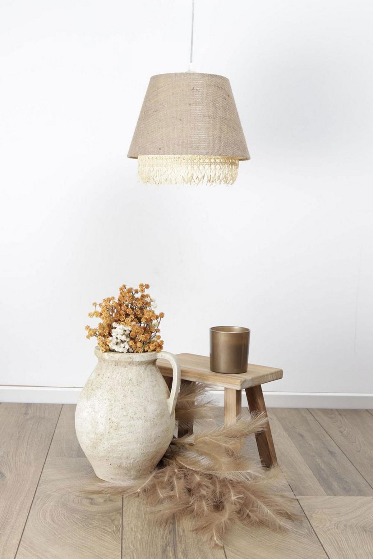 HÄNGELEUCHTE Beige 30/27 cm - Beige, Naturmaterialien (30/1.3/27cm) - ONZENO