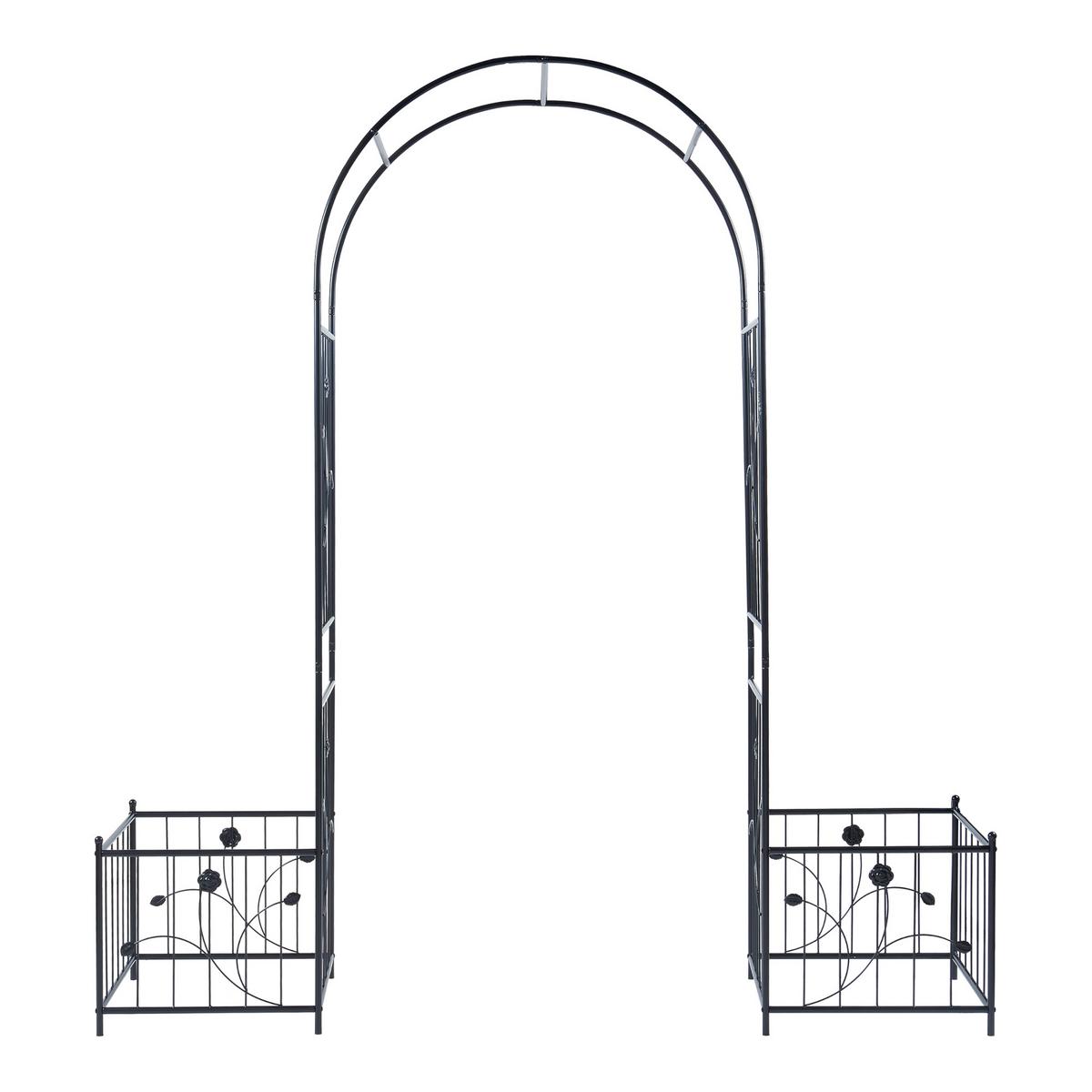 ROSENBOGEN Barisciano - Schwarz, Metall (202/220/50cm) - casa.pro