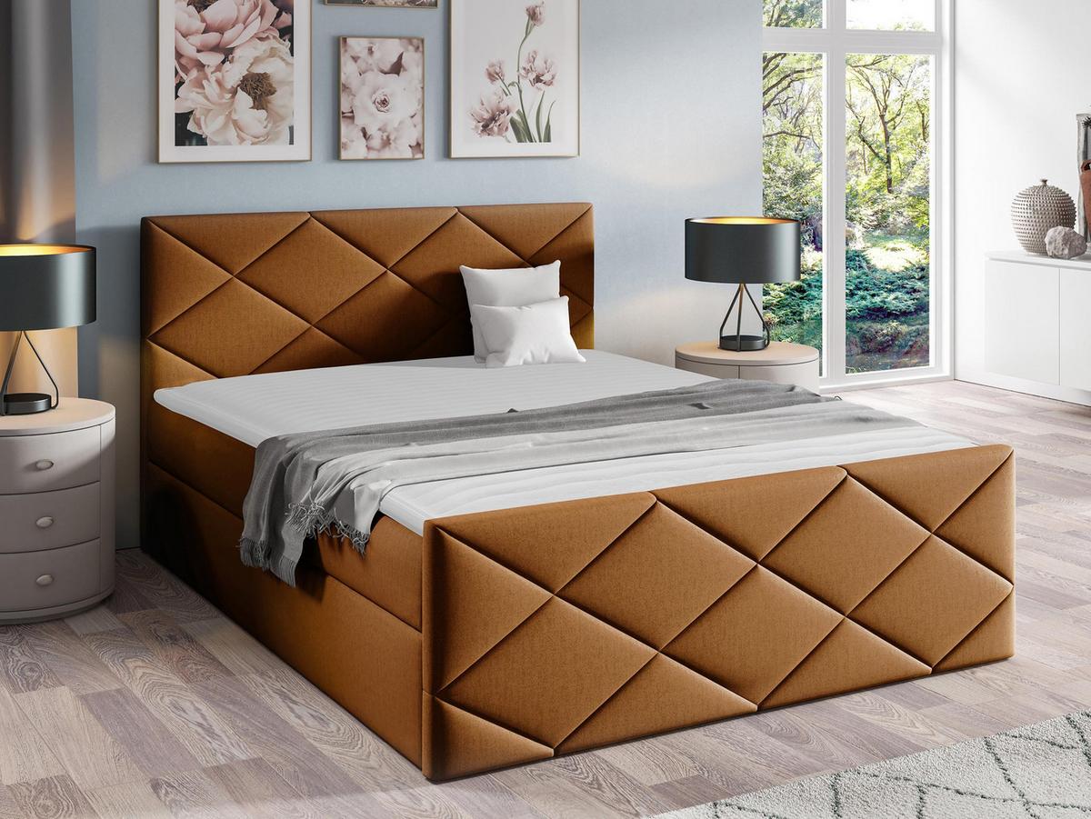 BOXBETT Herkules - H3 - Bronzefarben, Holz (160/200cm) - MIRJAN24