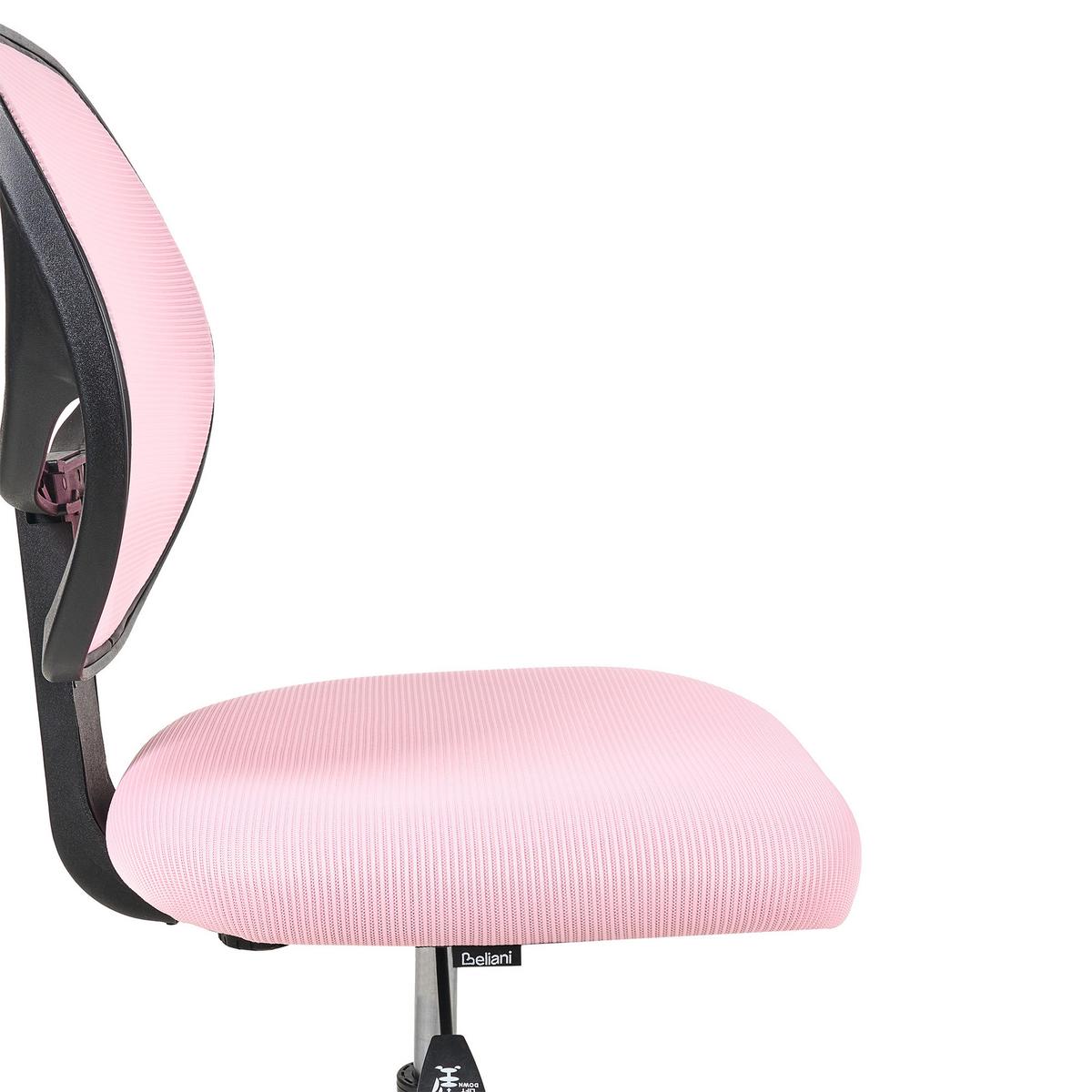 BÜROSTUHL Pastellrosa Joyful - Pink/Schwarz, Textil (52/86/52cm) - Beliani