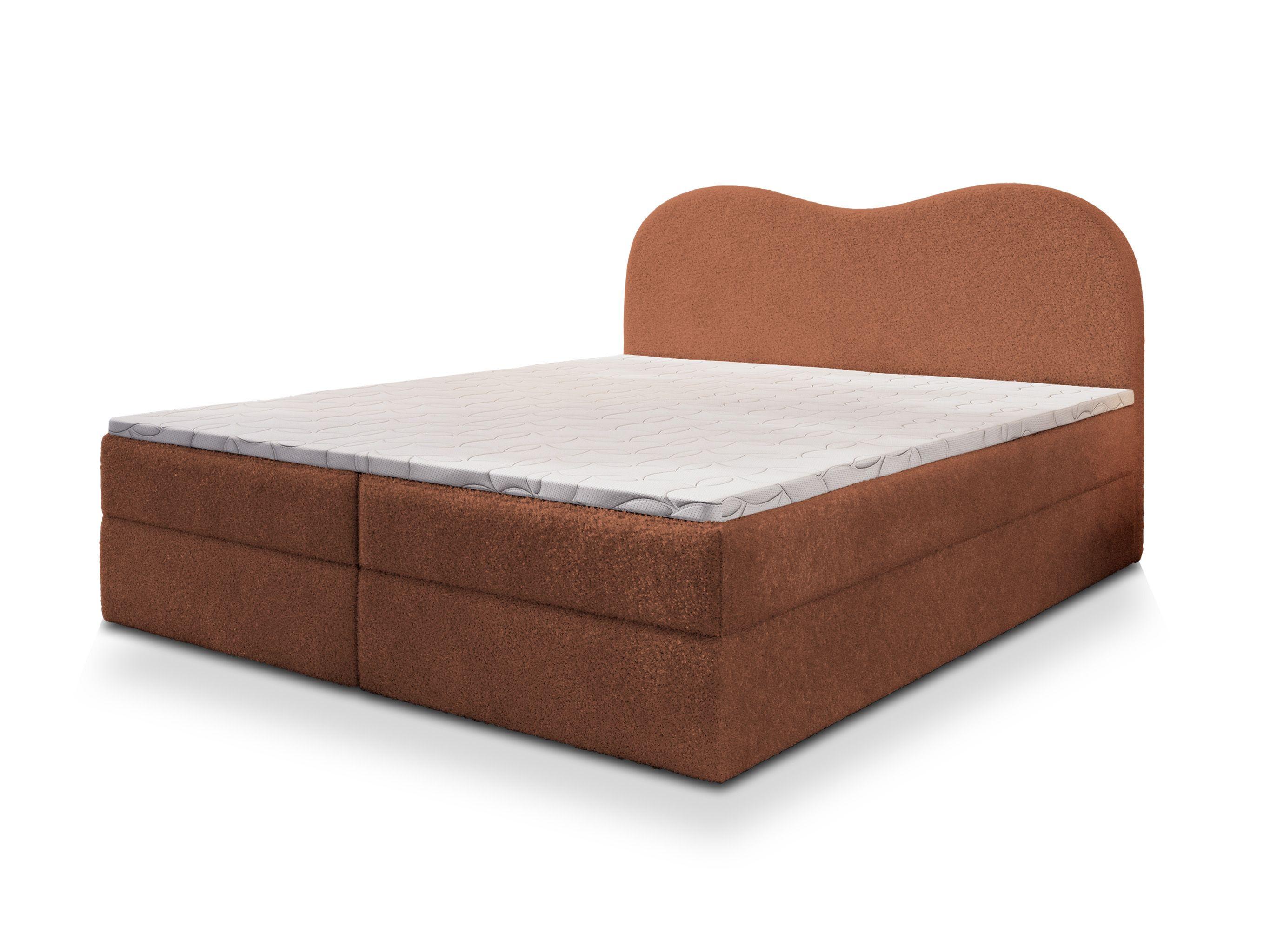 BOXBETT FLUVIA N 180x200 cm mit Matratze und Topper - Orange - Orange, Holz (180/200cm) - MASSENO