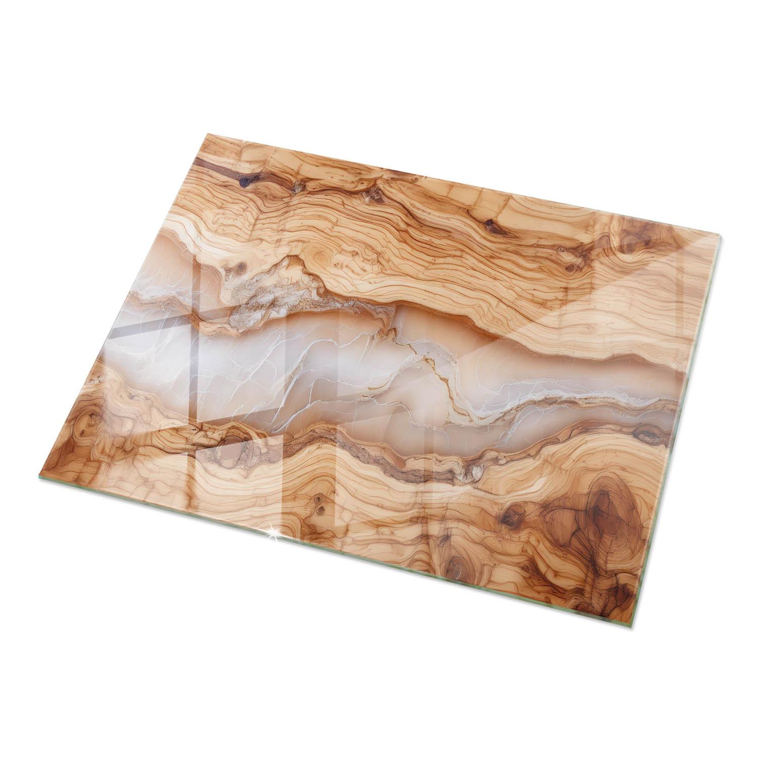 TISCHPLATTE 120x80 cm Naturholz mit Harz - Hellbraun, Glas (0.4/120/80cm) - TULUP