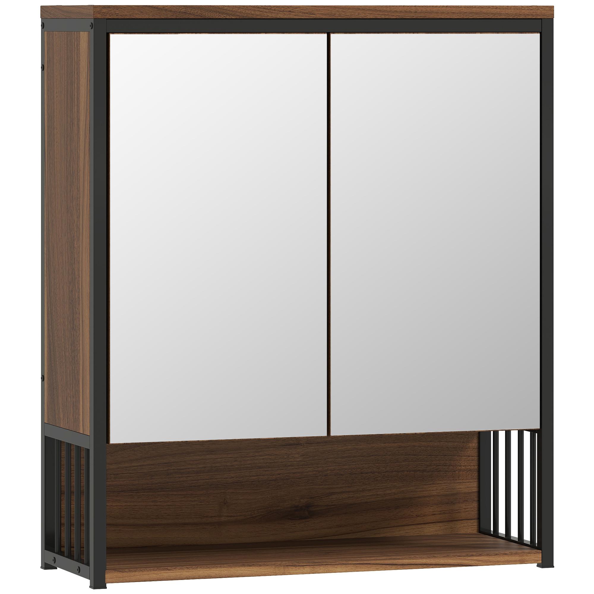 SPIEGELSCHRANK MDF Spanplatte Braun - Braun, Holzwerkstoff (56/65/20cm) - HOMCOM