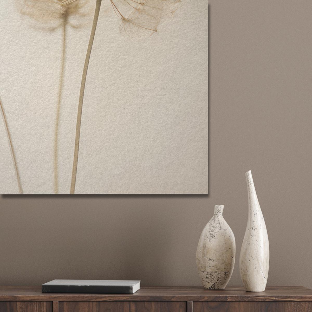 AKUSTIKBILD Sonnenlicht - Löwenzahn - Botanisch - Blumen Akustikpaneele 90x90 cm - Creme, Kunststoff (90/90/0.9cm) - MuchoWow