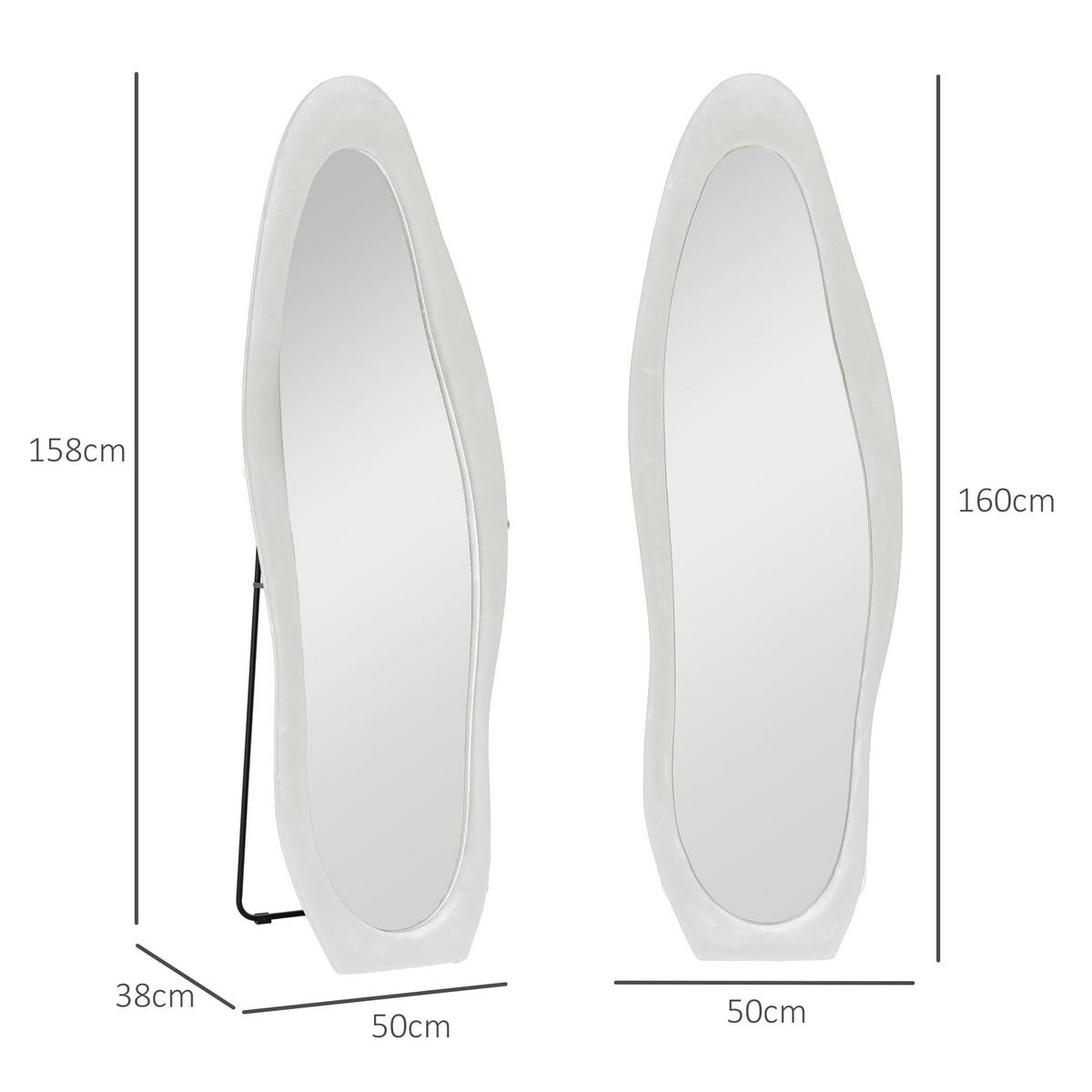 GANZKÖRPERSPIEGEL, 50 x 160 cm - Weiß, Glas (4/160/50cm) - HOMCOM
