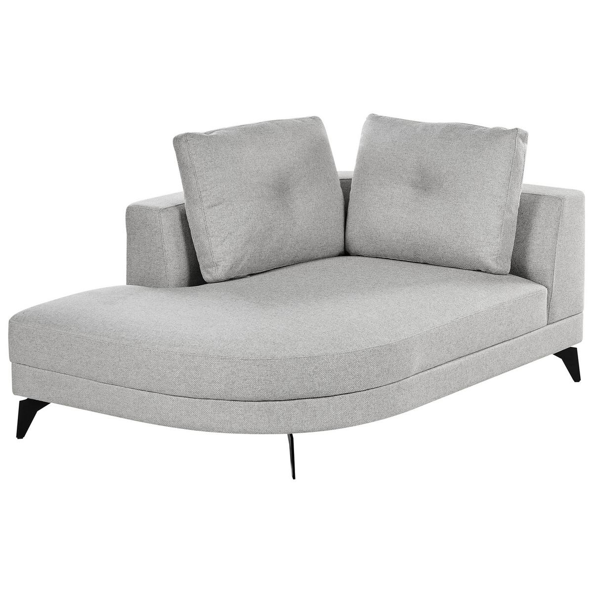 CHAISELONGUE Kunstleinen Grau Yuri - Dunkelgrau/Schwarz, Textil (111/88/151cm) - Beliani