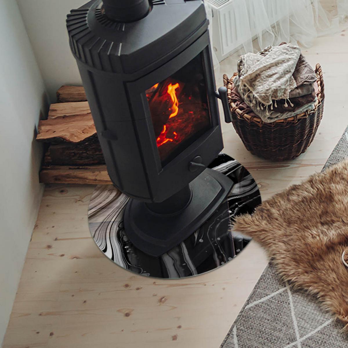 GLASPLATTE für Kamin Ø 50 cm - Multicolor, Glas (50/50/0.4cm) - TULUP