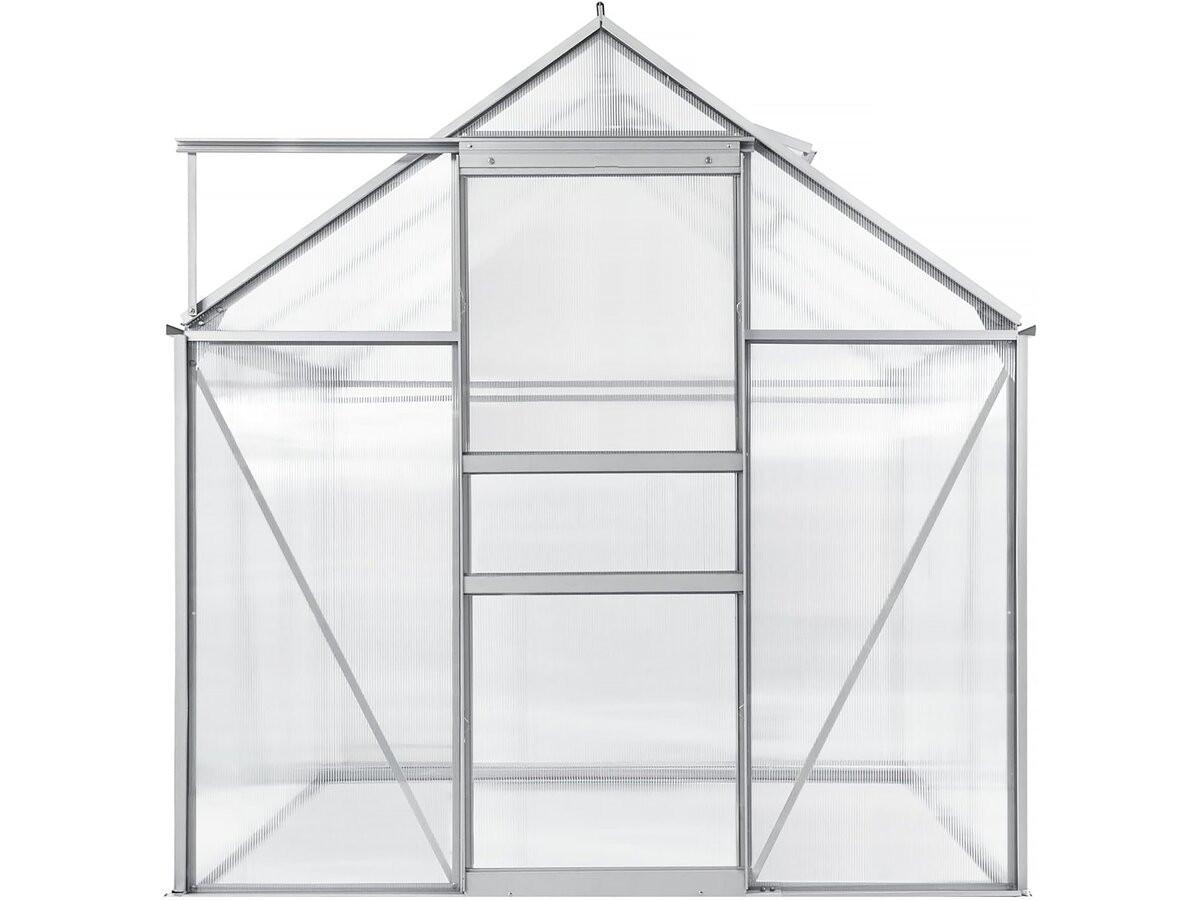 GEWÄCHSHAUS POLYCARBONAT basilic Grau - Grau, Metall (190/195/190cm) - Habitat Garten