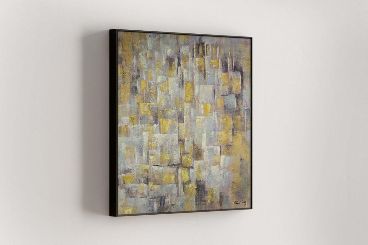 ACRYLBILD HANDGEMALT 80/80 cm - Gelb, Holz/Textil (80/80cm) - KUNSTLOFT