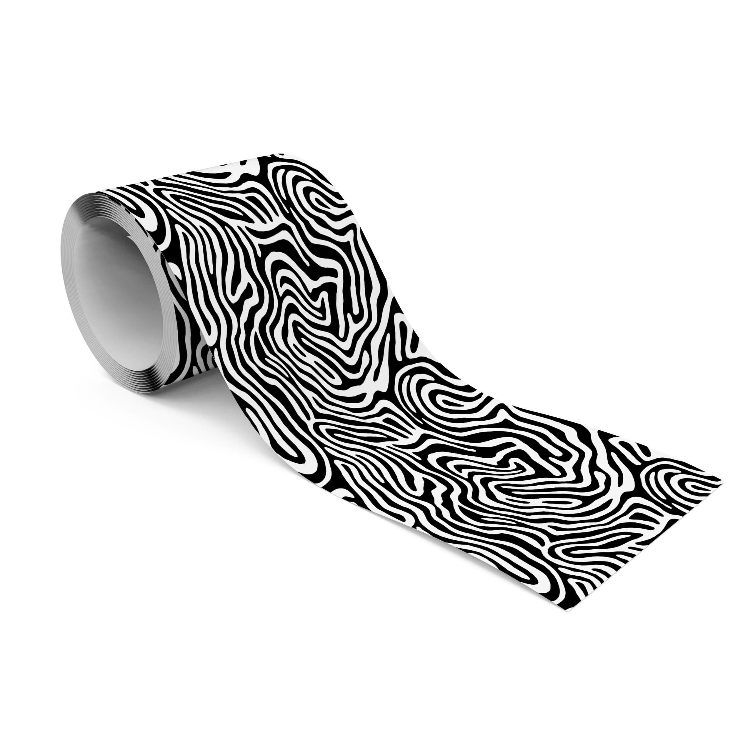 TAPETENBORDÜRE selbstklebend schwarz-weiß ABSTRAKTION moderne Muster - Schwarz/Weiß, Papier (10/300/300cm) - Muralo