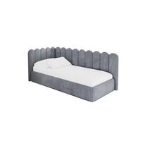 EINZELLBETT Jugendbett mit Bettkasten, Rechts - ARTY 80x200 Grau - Blaugrau, Holzwerkstoff/Textil (80/200cm) - ALTDECOR