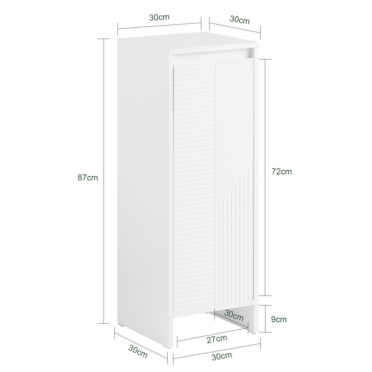 WÄSCHESCHRANK Weiß - Weiß, Holzwerkstoff (30/87/30cm) - SoBuy