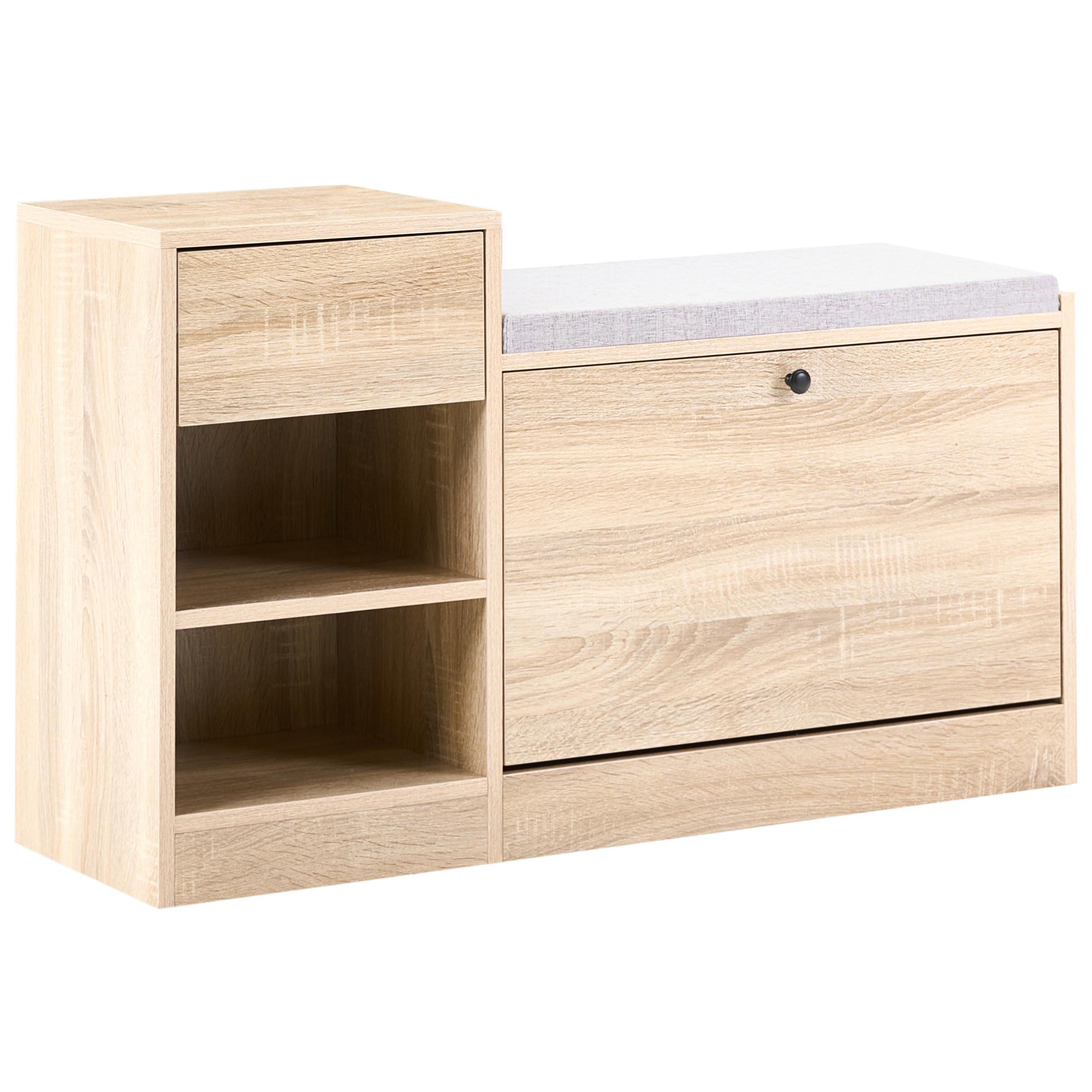 SCHUHSCHRANK Hellbraun Regina - Hellbraun/Braun, Holzwerkstoff (96/57/30cm) - Beliani