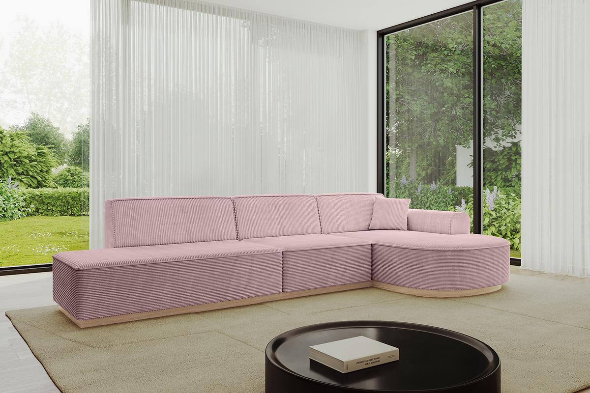 ECKSOFA Ottomane Rechts ARRIO-L2 - 328x171x83 cm Rosa - Rosa, Holzwerkstoff/Textil (328/171cm) - ALTDECOR