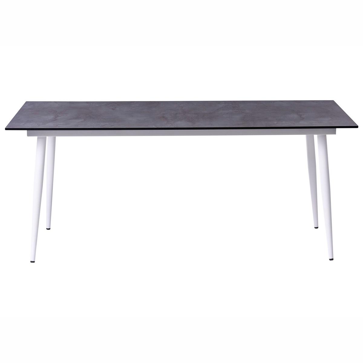 GARTENTISCH 180/90 cm Steinoptik Grau Tolentino - Weiß, Kunststoff (180/90/75cm) - Beliani