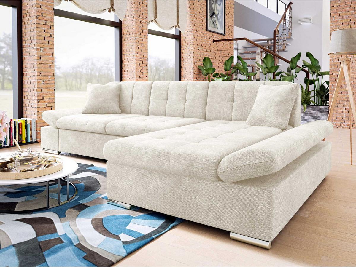 ECKSOFA Malwi, Seite: Rechts - Creme, Holz/Textil (278/161cm) - MIRJAN24