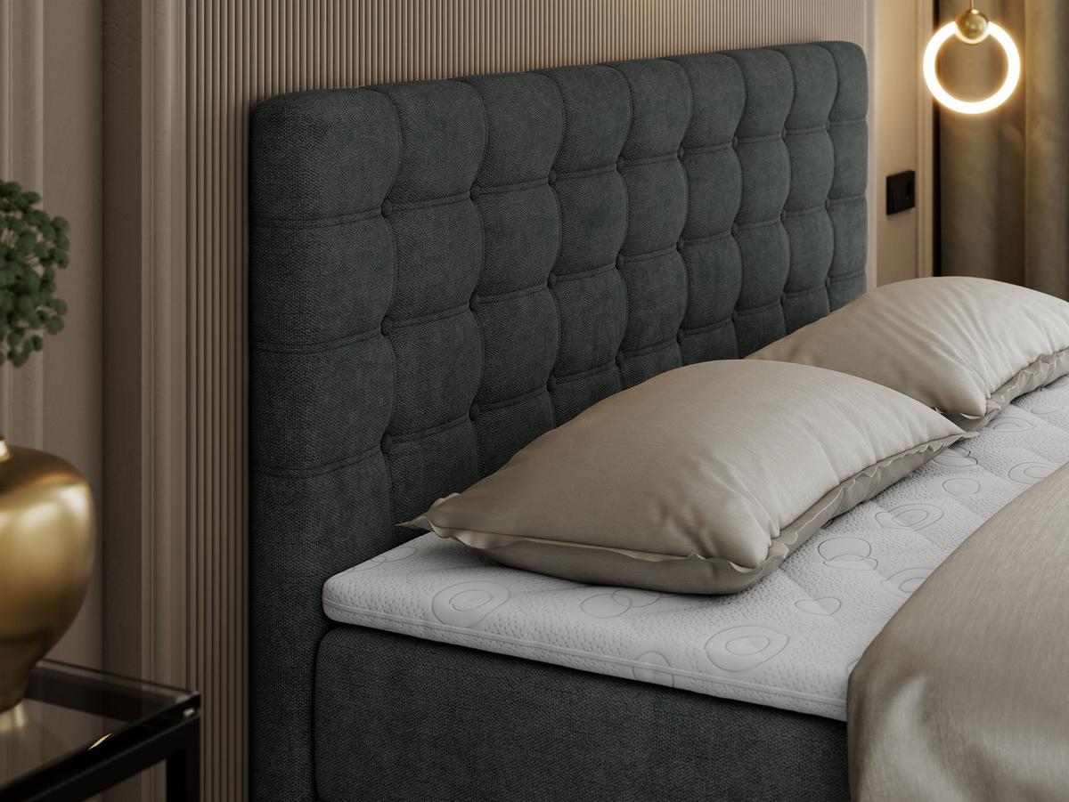 BOXBETT SUSAN 160/200 Dunkelgrau Struktur - H4 - Dunkelgrau, Holz/Textil (160/200cm) - MKS
