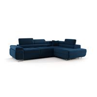 ECKSOFA Monaro Mit Schlaffunktion - Blau, Holzwerkstoff/Textil (275/202cm) - Fun Möbel
