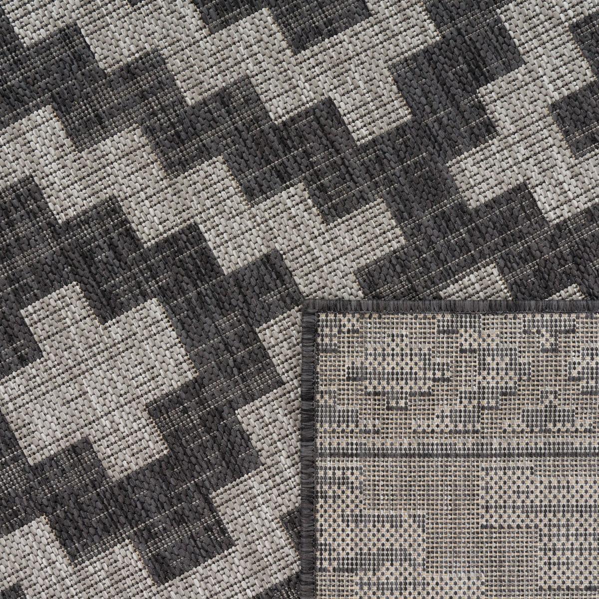 FLACHWEBTEPPICH, mit Rautenmuster, aus Polypropylen, Grau, 160 x 220 cm - Grau, Textil (220/160cm) - KADIMA DESIGN