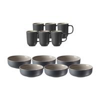 BRUNCHSET Jasper grau 12er Set - Grau, Keramik (2/2/2cm) - Ritzenhoff Breker