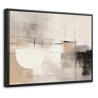 LEINWAND Bilder mit Rahmen - Abstrakt - Kunst - Grau - 40x30 - Hellgrau, Textil (40/30cm) - MuchoWow