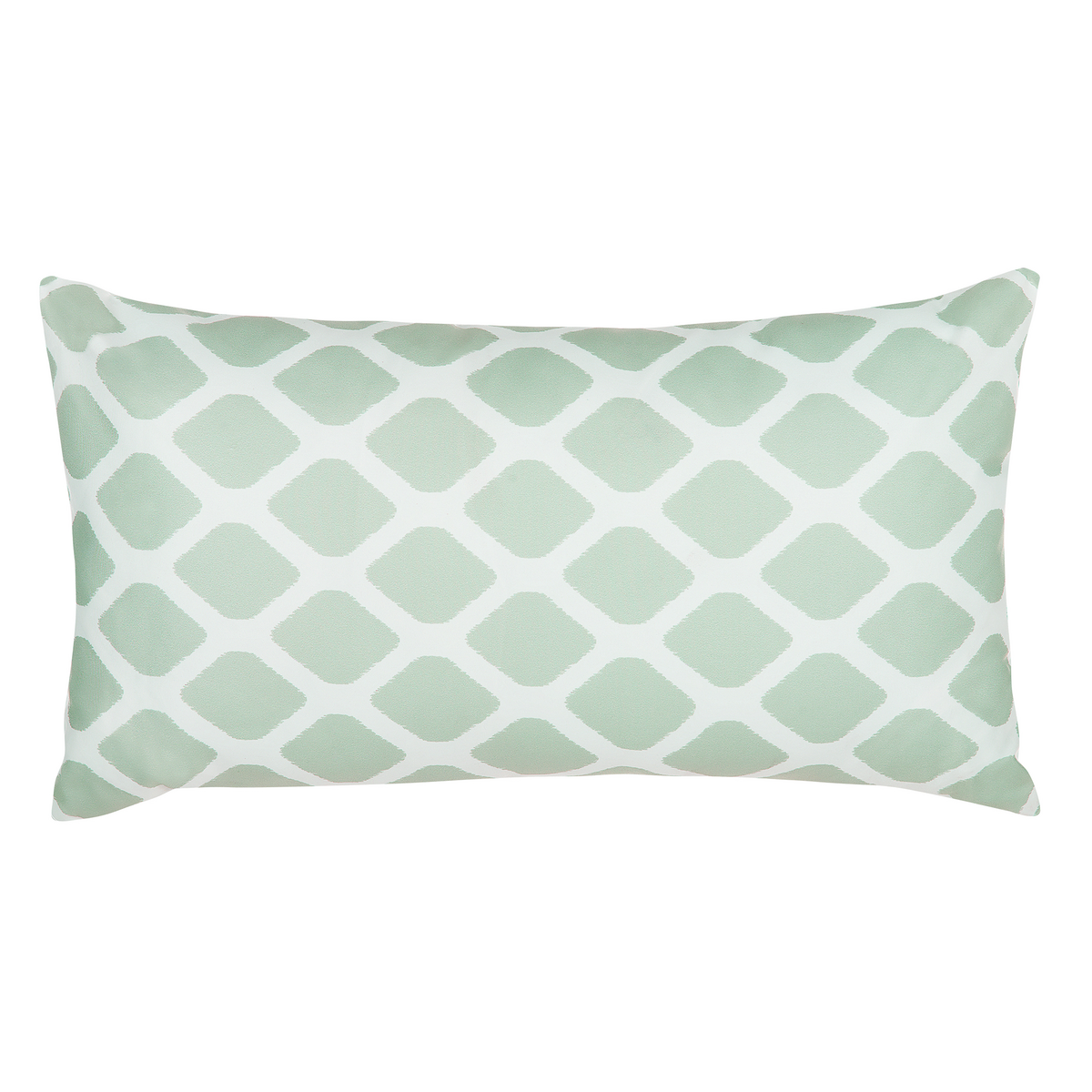 GARTENKISSEN 2er-Set Rautenmuster mintgrün/weiß 40/70 cm Kalamos - Grün, Textil (40/70cm) - Beliani