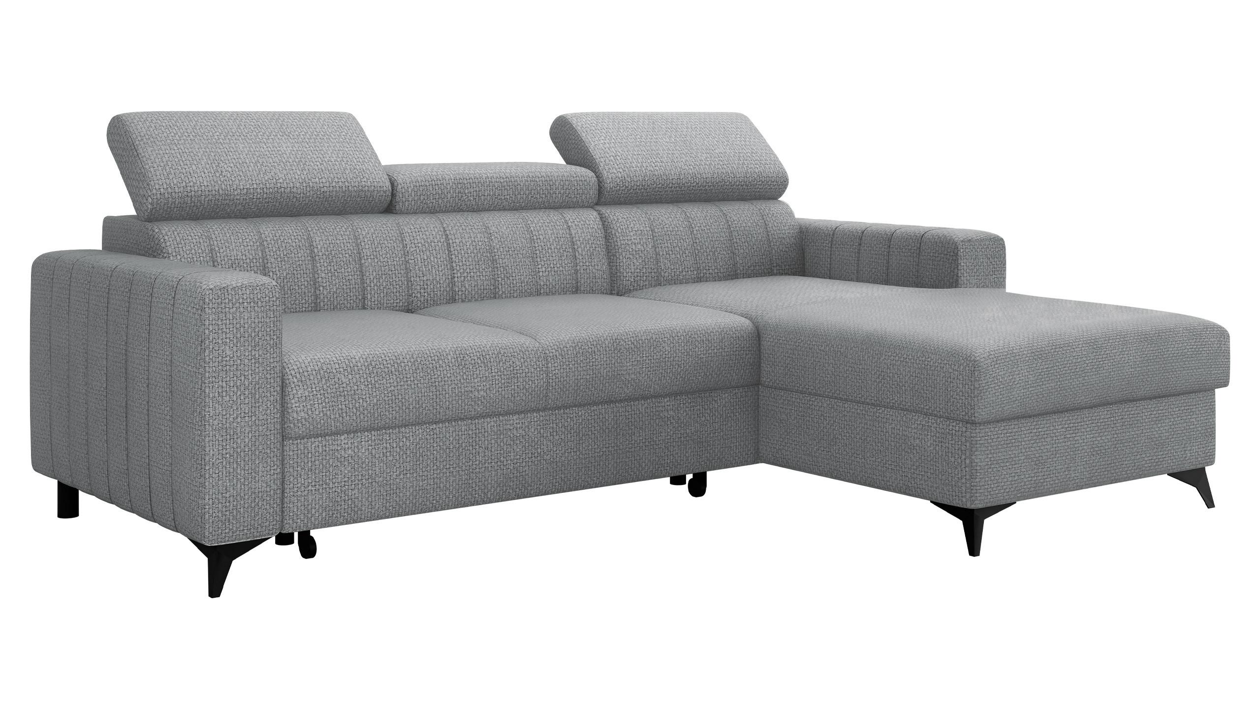 ECKSOFA Milano, Seite: Rechts 2R+LC - Dunkelgrau/Schwarz, Holz/Textil (236/172cm) - MIRJAN24