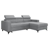 ECKSOFA Milano, Seite: Rechts 2R+LC - Dunkelgrau/Schwarz, Holz/Textil (236/172cm) - MIRJAN24