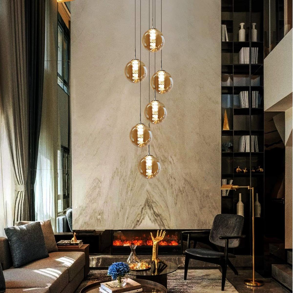 LED-HÄNGELEUCHTE Brilvind 30/30/150 cm - Bernsteinfarben, Glas (30/30/150cm) - ZMH