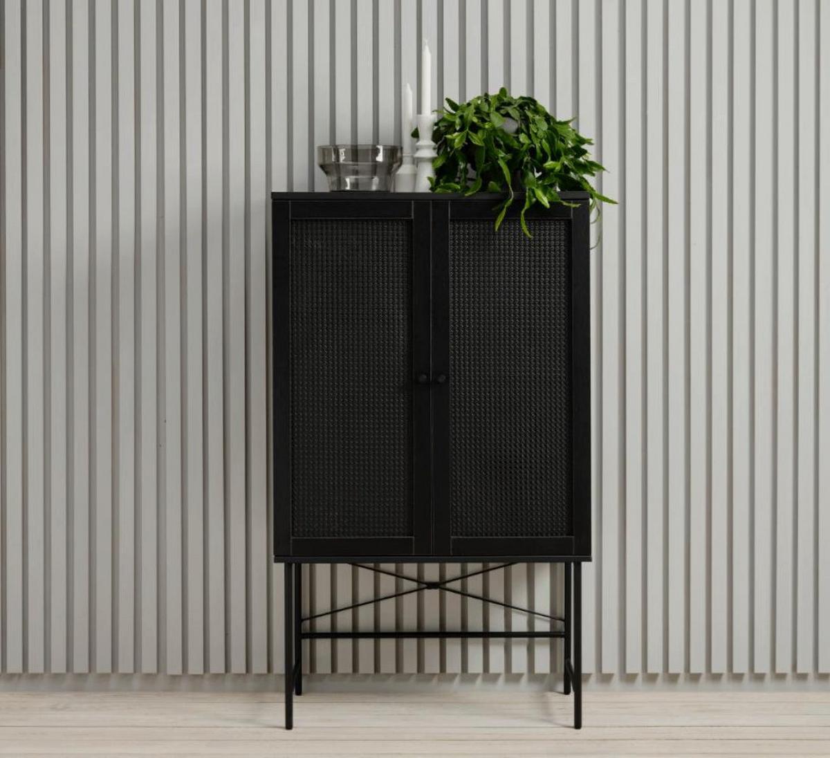 HIGHBOARD Mogest 2-türig 80 cm - Schwarz, Holzwerkstoff/Kunststoff (80/135/40cm) - Selsey