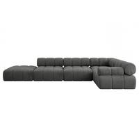 ECKSOFA modulares Sofa Felto-L2 - 380x190x70 cm Dunkelgrau Velours - Dunkelgrau, Holzwerkstoff/Textil (380/190cm) - ALTDECOR