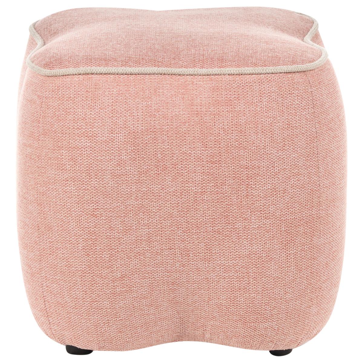 POUF Stoff Rosa Juno - Beige, Textil (35/38/35cm) - Beliani