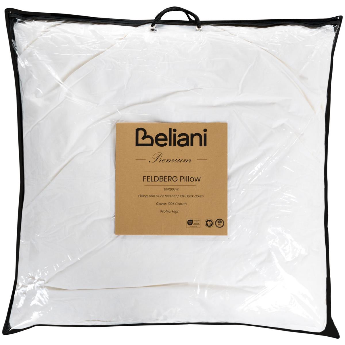 KOPFKISSEN Weiß 80/80 cm Feldberg - Weiß, Naturmaterialien (80/80cm) - Beliani