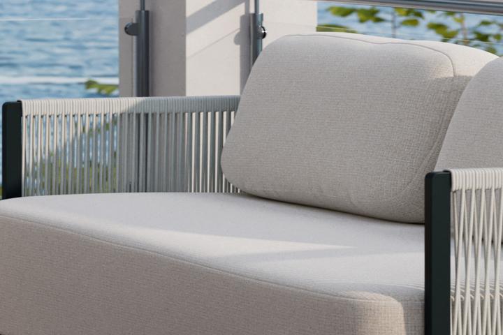 Loungegarnitur Kissen Creme Olefin quick dry foam abnehmbar und waschbar Textilgeflecht seitlich creme