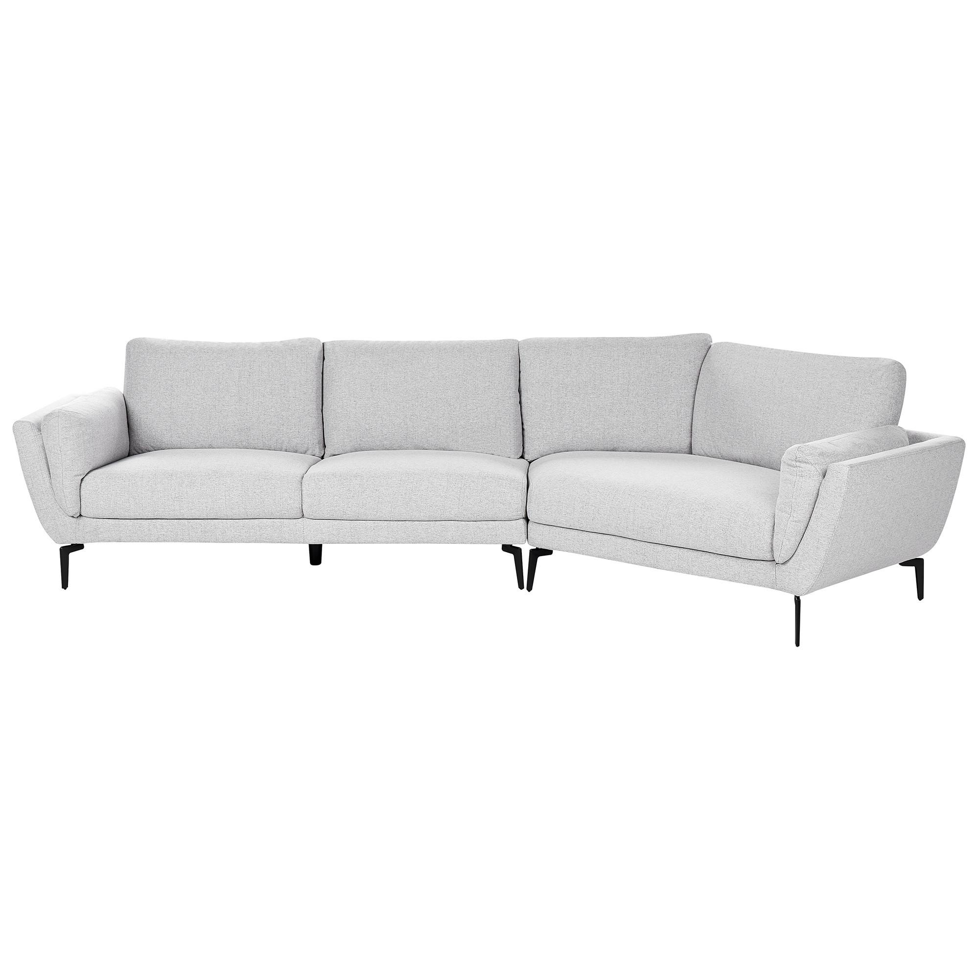 3-SITZER-SOFA Stoff Hellgrau Kansseli - Hellgrau, Textil (341/70/115cm) - Beliani
