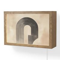 WANDLEUCHTE Schleife - Streifen - Minimalistisch - Schwarz 30x20 cm - Beige, Holzwerkstoff (30/20/8cm) - OnlyWow